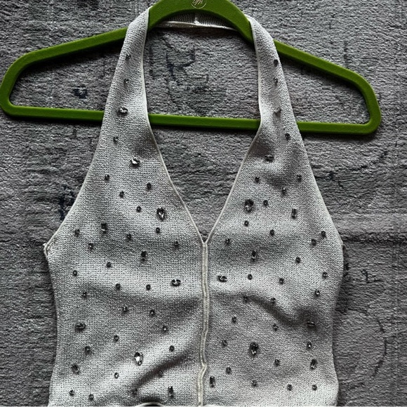 ZARA JEWEL HALTER TOP - Picture 9 of 12